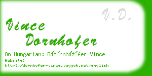 vince dornhofer business card
